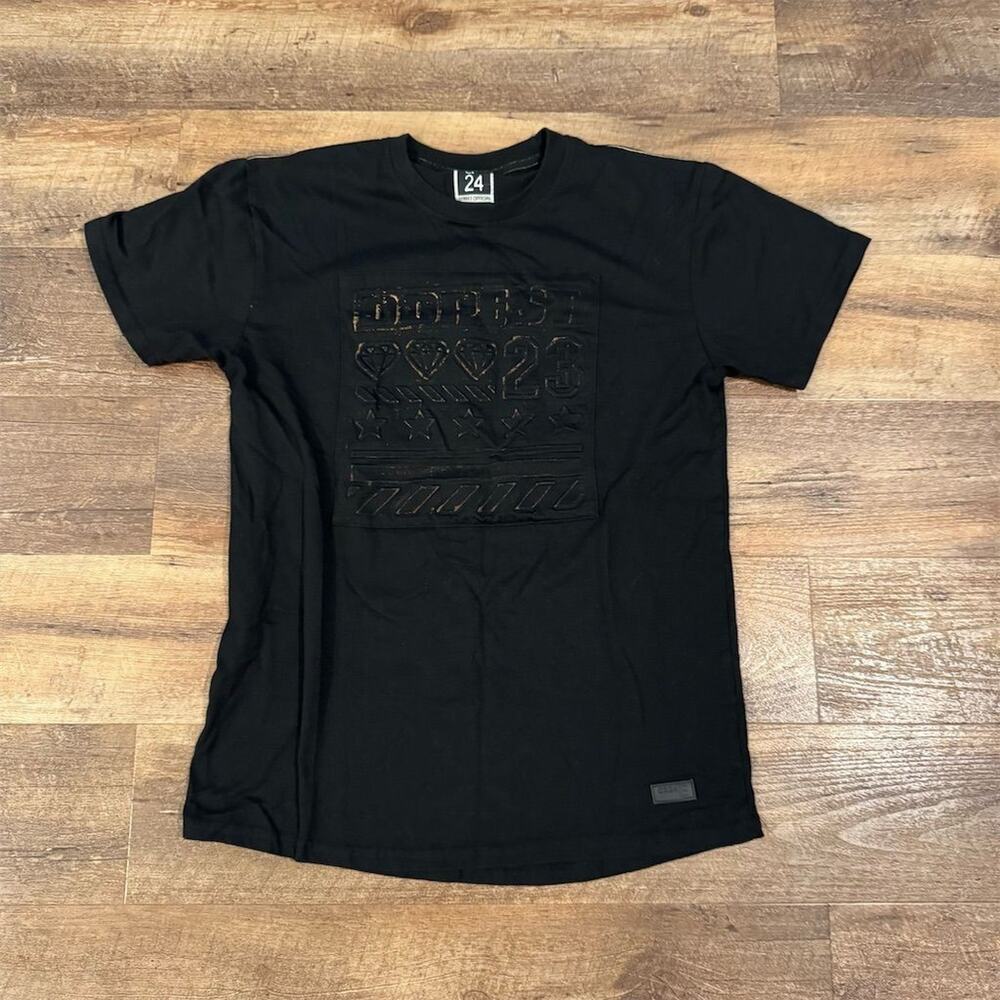 CR-24 Men's Black T-Shirt Size M Streetwear Skater "Dopest 23" Diamonds